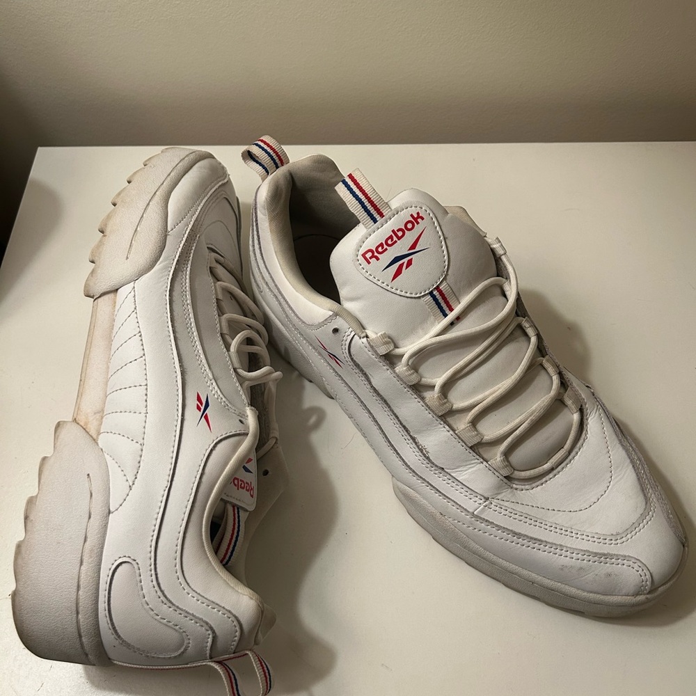 Reebok Men's White and Red Sneakers